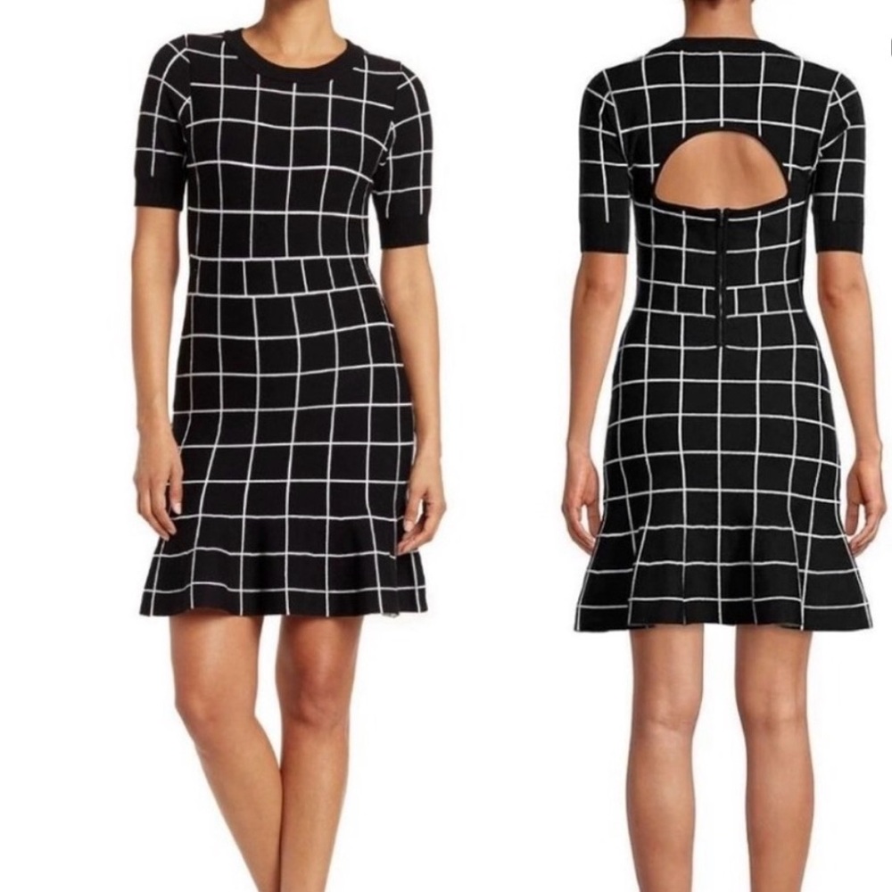 NWT Milly Window Pane Jacquard Mini Dress